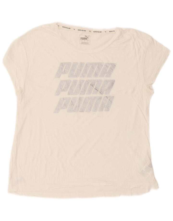 T-shirt grafica oversize da donna Puma UK 10 piccola in cotone bianco