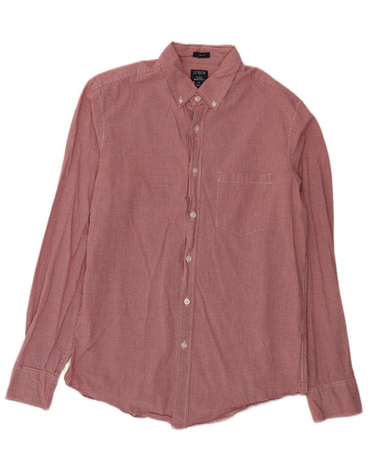 J. Crew Camicia slim lavata da uomo in cotone a quadretti rosso medio