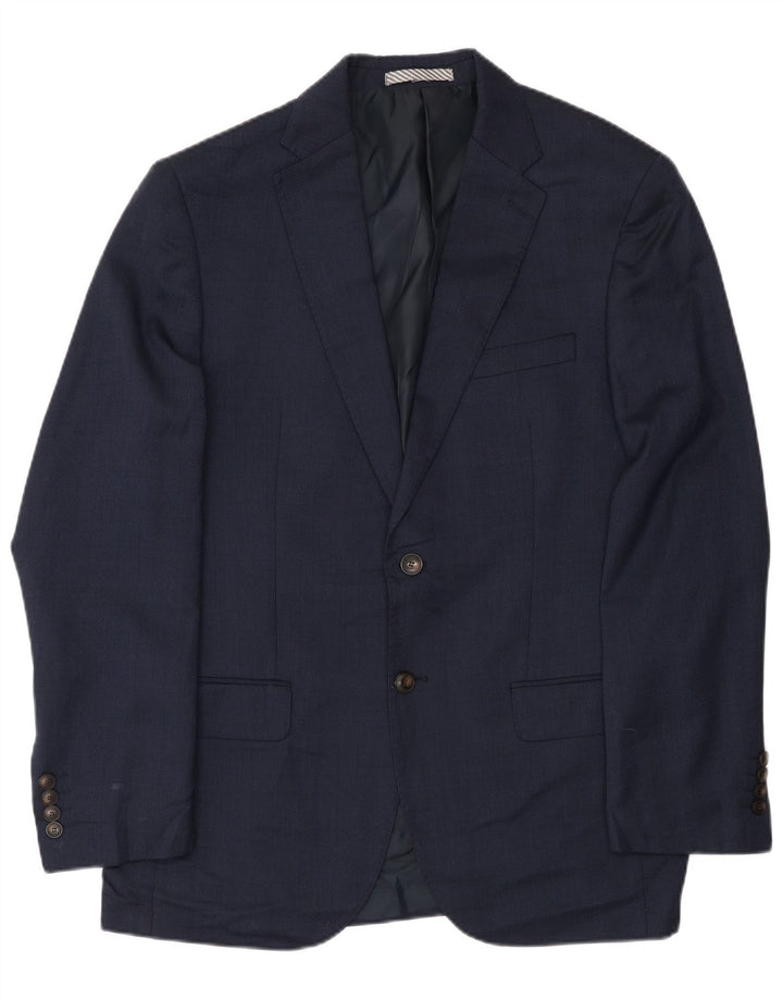 Giacca blazer a 2 bottoni da uomo Marks & Spencer UK 40 grande gessato blu navy