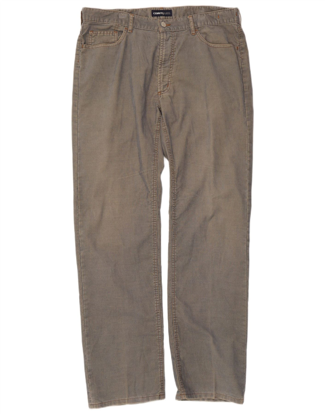 Pantaloni dritti da uomo in velluto a coste Cerruti W38 L34 poliestere blu