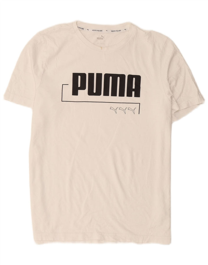 Puma T-shirt grafica da uomo grande in cotone bianco