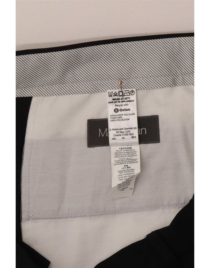 Pantaloni casual dritti da uomo Marks & Spencer W36 L31 poliestere blu navy