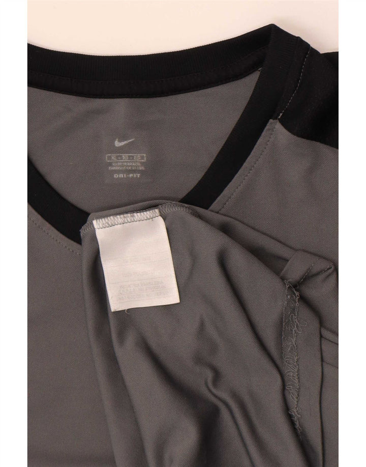 T-shirt Nike Dri Fit da uomo XL in poliestere color block grigio