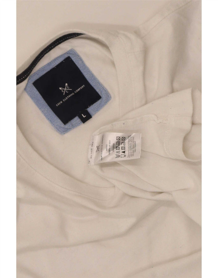 Crew Clothing T-shirt da uomo Top grande in cotone bianco