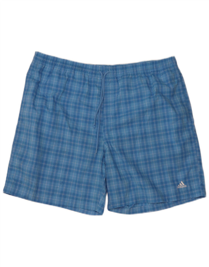 Pantaloncini da bagno da uomo Adidas 2XL Poliestere a quadri blu