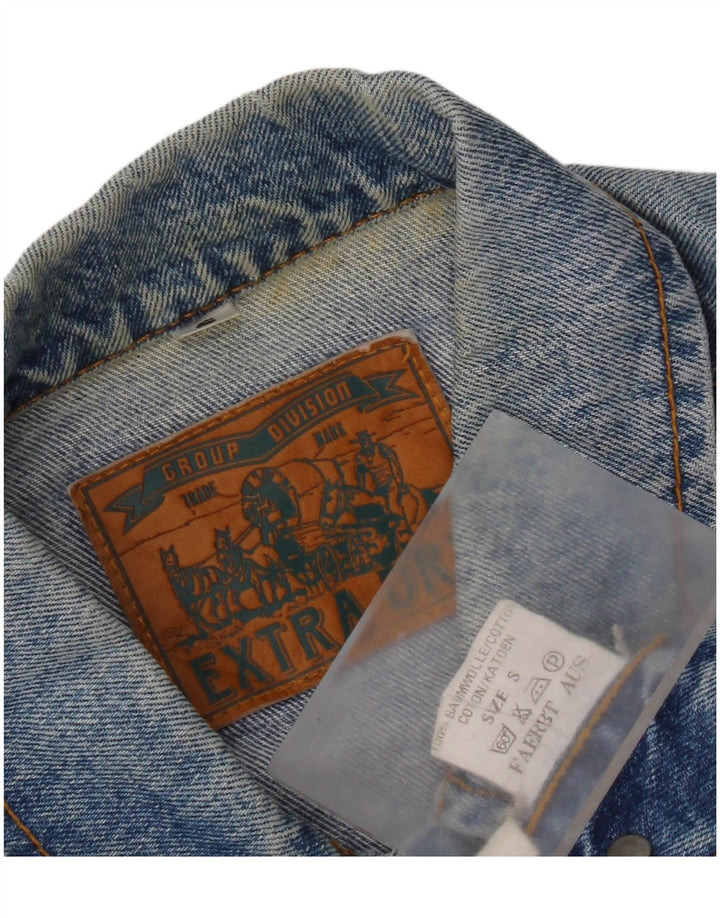 Giacca di jeans vintage da uomo UK 36 piccolo cotone blu