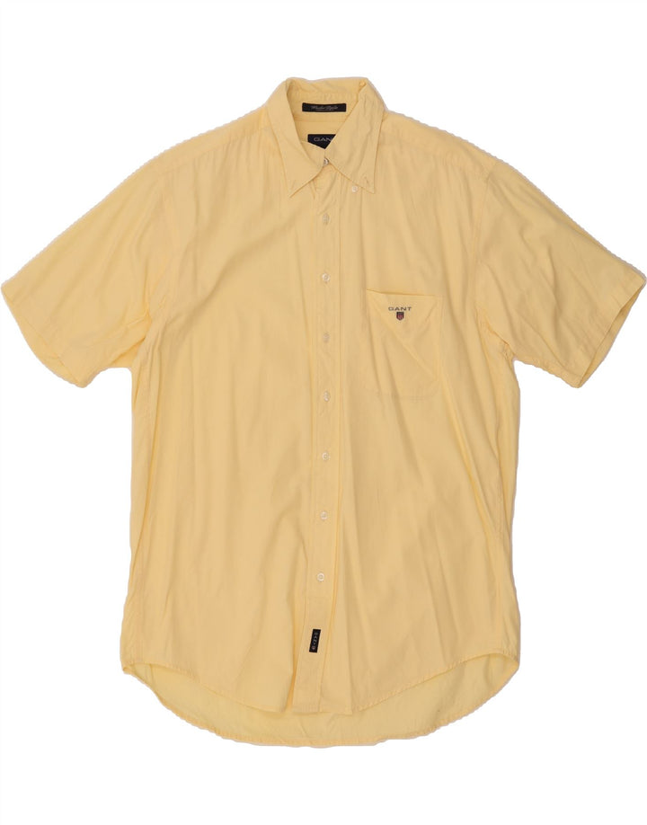 GANT Mens Regular Fit Short Sleeve Shirt Medium Yellow Cotton Vintage Gant and Second-Hand Gant from Messina Hembry 
