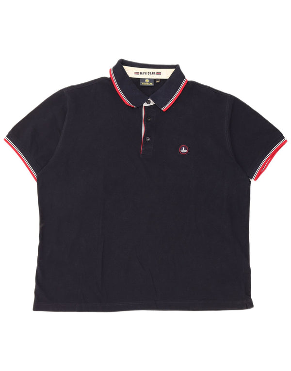 Polo da uomo NAVIGARE 3XL in cotone blu navy