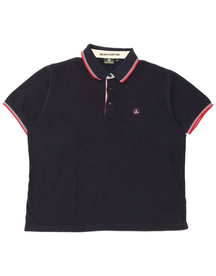 Polo da uomo NAVIGARE 3XL in cotone blu navy