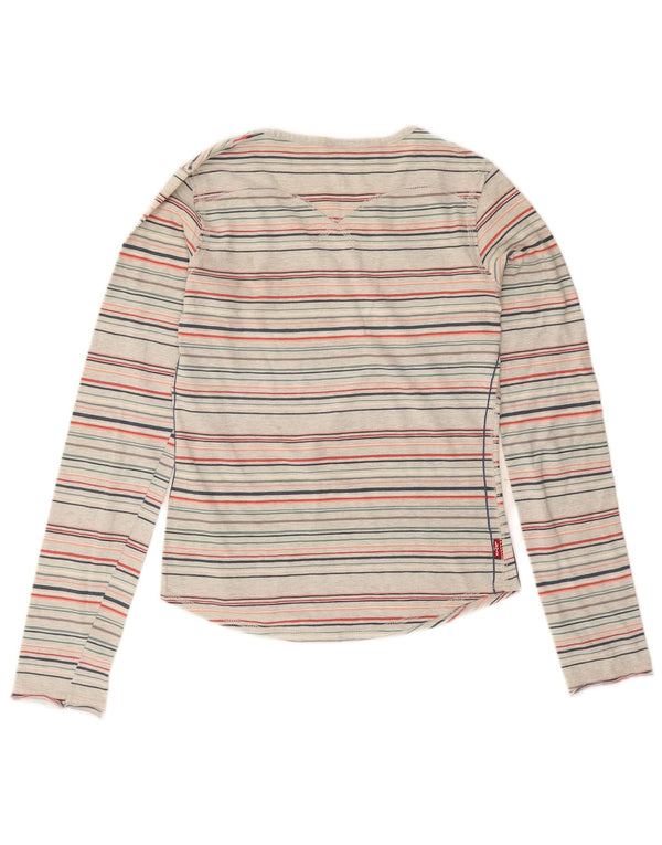 Levi's Womens Top Long Sleeve UK 10 Small Multicoloured Striped