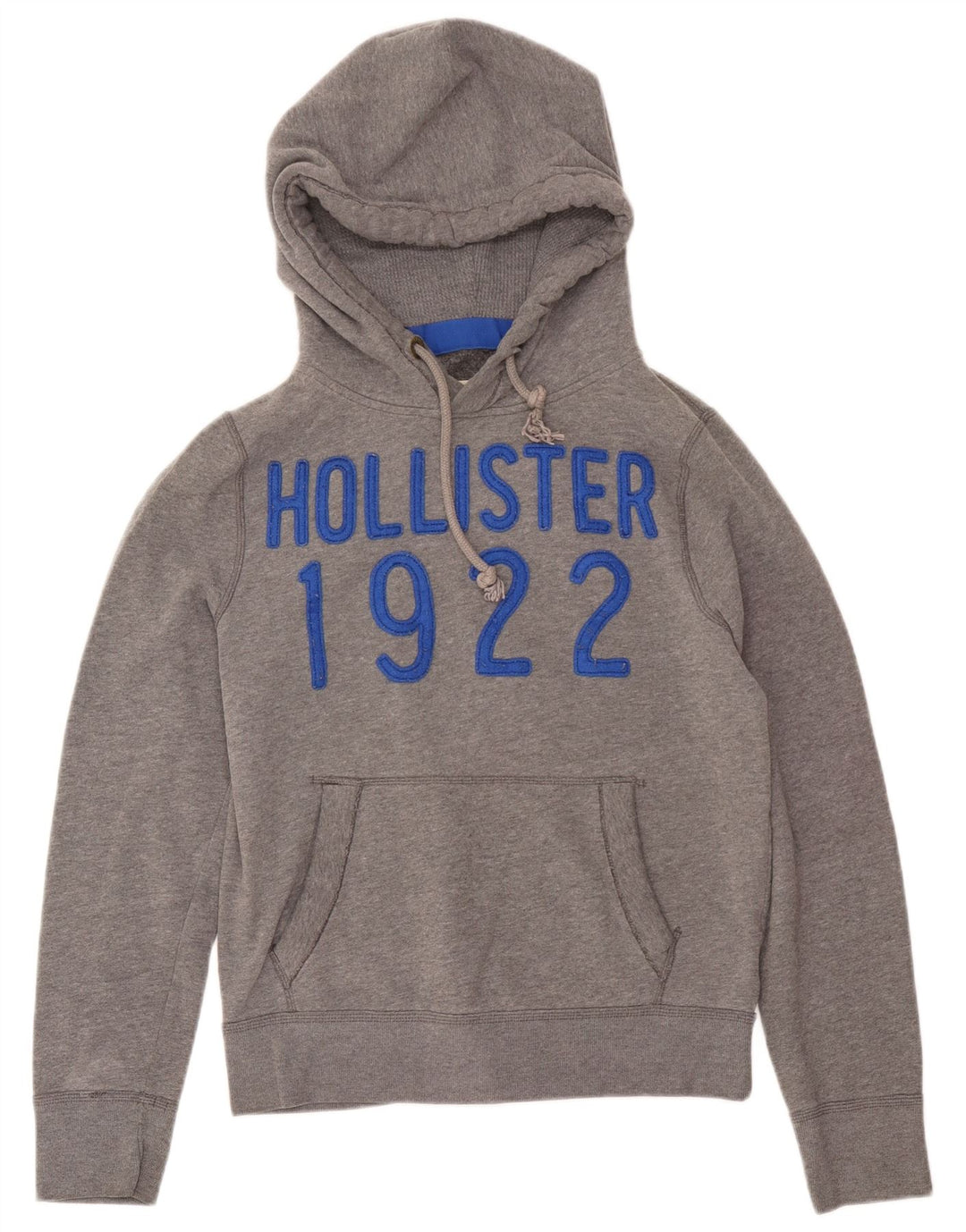 Maglione con cappuccio grafico da uomo Hollister in cotone grigio medio