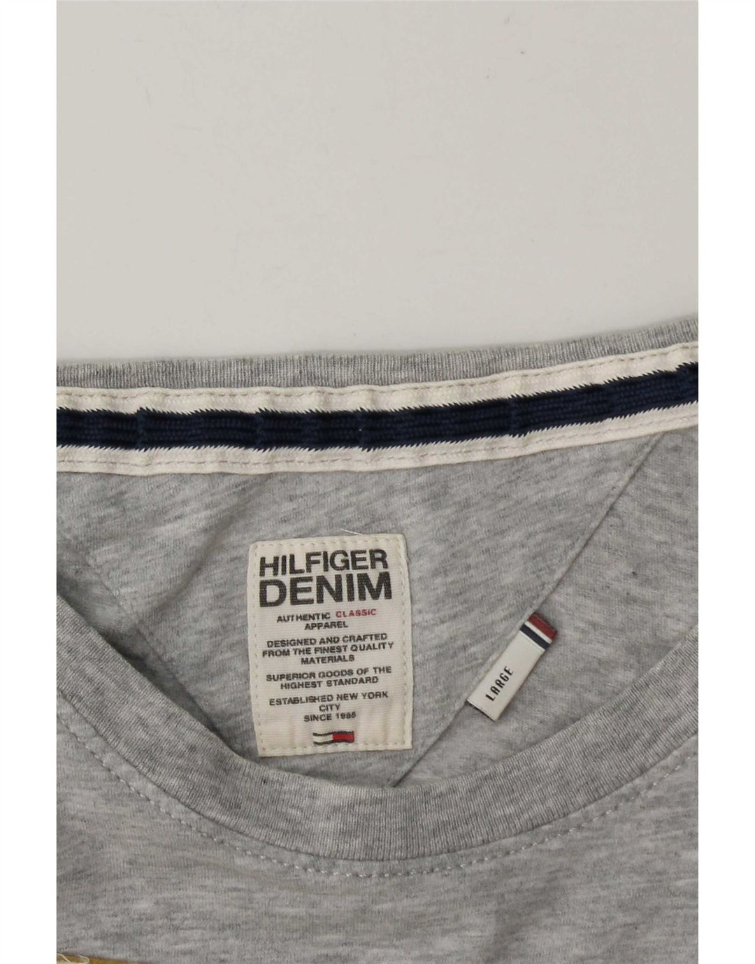 T-shirt grafica da uomo Tommy Hilfiger grande grigia