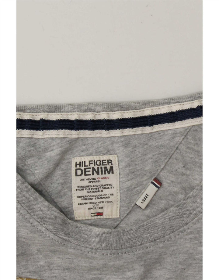T-shirt grafica da uomo Tommy Hilfiger grande grigia