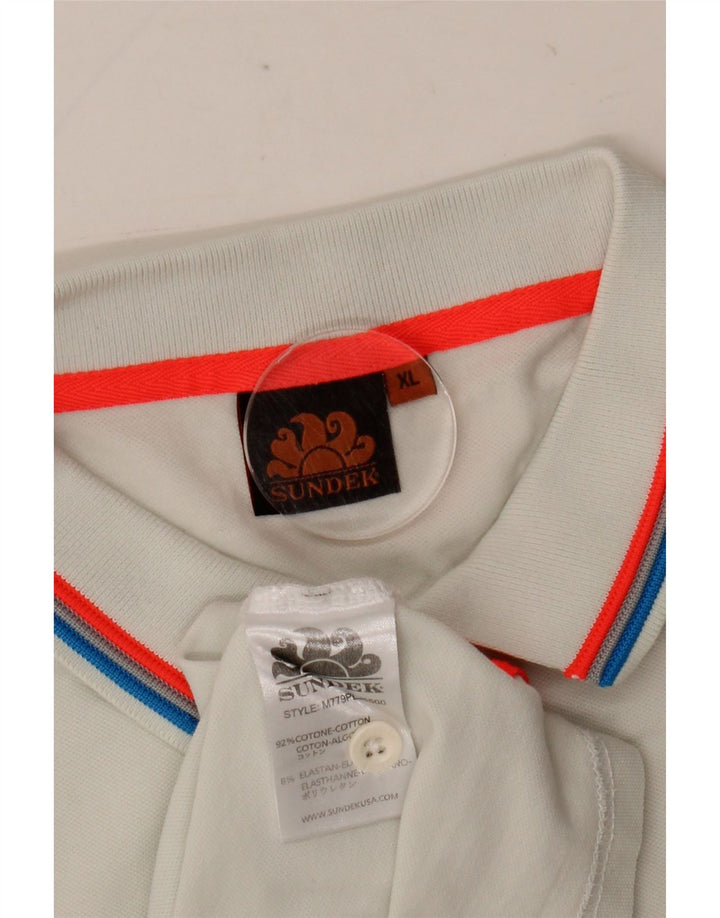 Polo da uomo Sundek XL in cotone bianco