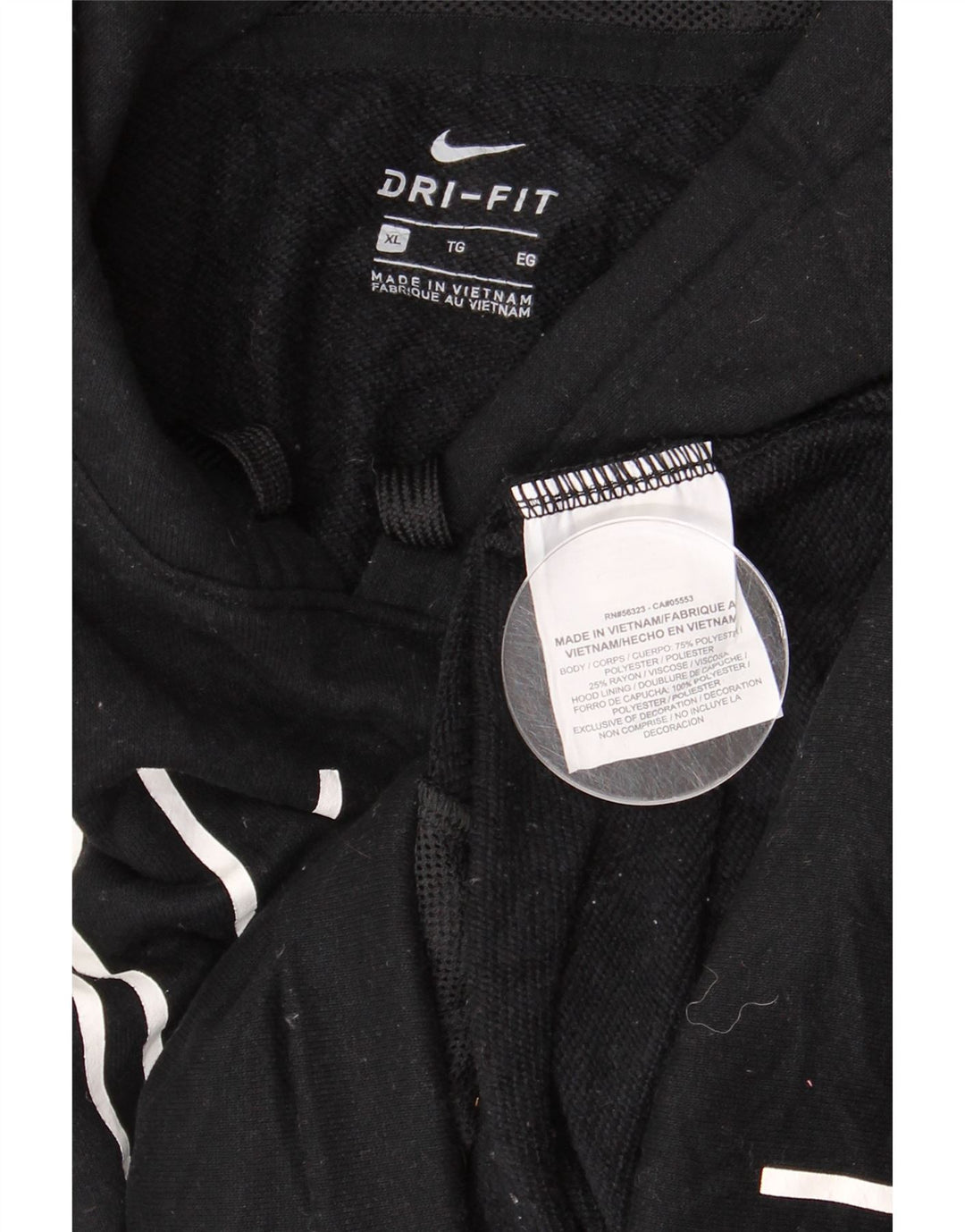 Felpa con cappuccio oversize grafica Nike da donna UK 18 XL poliestere nero