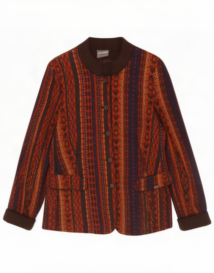 Geiger Giacca Blazer a 5 Bottoni da Donna UK 14 Media Multicolore Geometrico