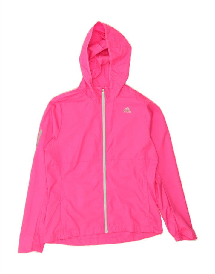 ADIDAS Womens Hooded Rain Jacket UK 8/10 Small Pink Polyester Vintage Adidas and Second-Hand Adidas from Messina Hembry 