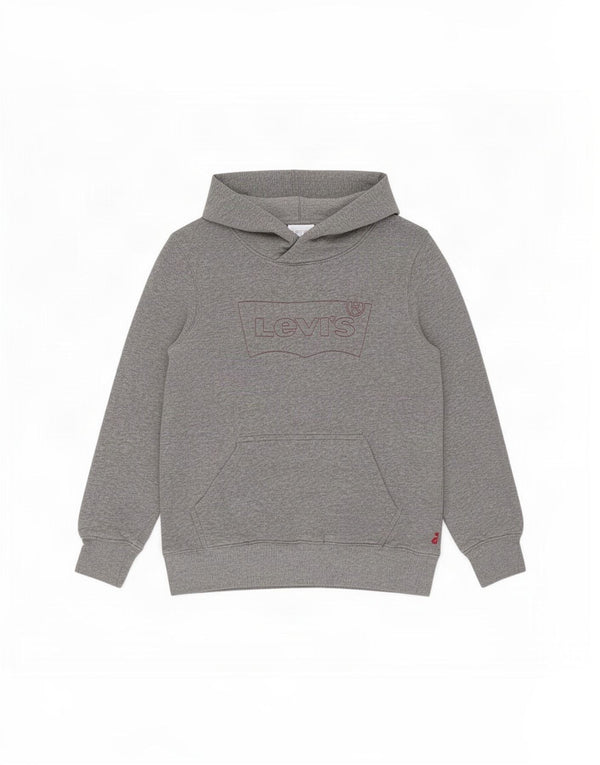 Maglione con cappuccio grafico Levi's per ragazzi 11-12 anni in cotone chiazzato grigio