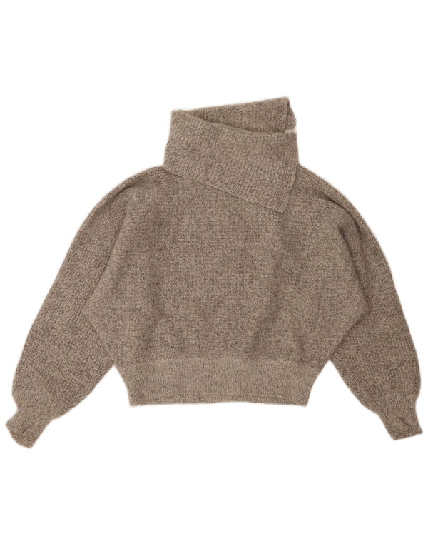 BAGARRY Maglione corto da donna con collo alto UK 14 Grande grigio screziato