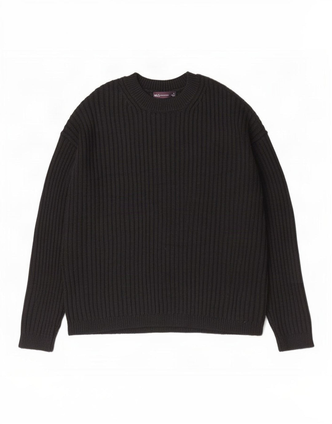 Maglione maglione girocollo da donna Marks & Spencer UK 14 medio nero