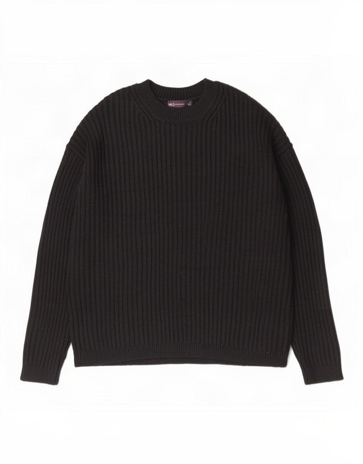 Maglione maglione girocollo da donna Marks & Spencer UK 14 medio nero