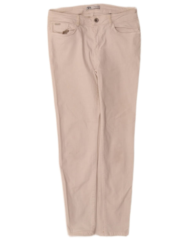 Jeans slim da donna Zara EU 40 medio W30 L28 cotone bianco