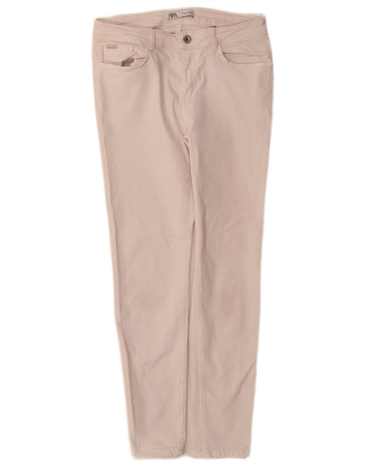 Jeans slim da donna Zara EU 40 medio W30 L28 cotone bianco