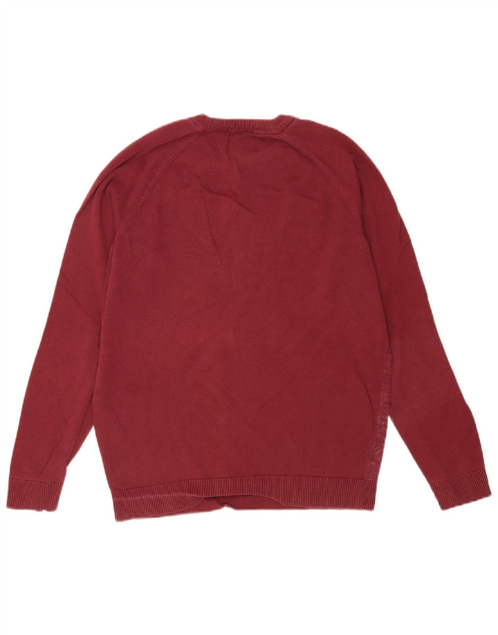 Maglione maglione girocollo da uomo Jack & Jones in cotone screziato rosso medio