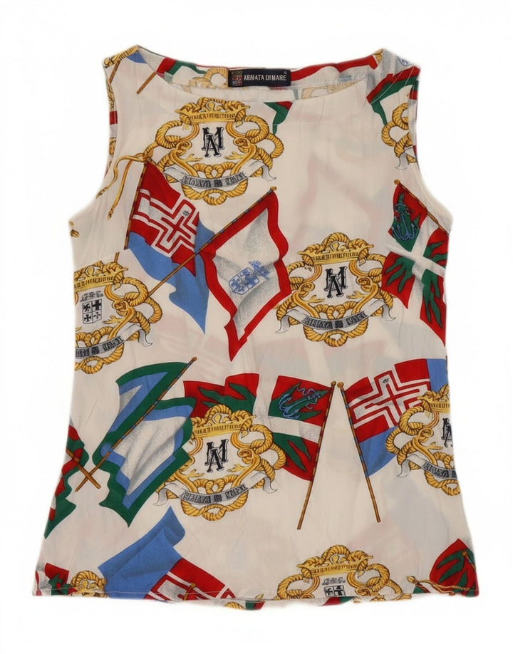 Armata Di Mare Camicetta da donna con motivo astratto Top IT 44 Bianco medio