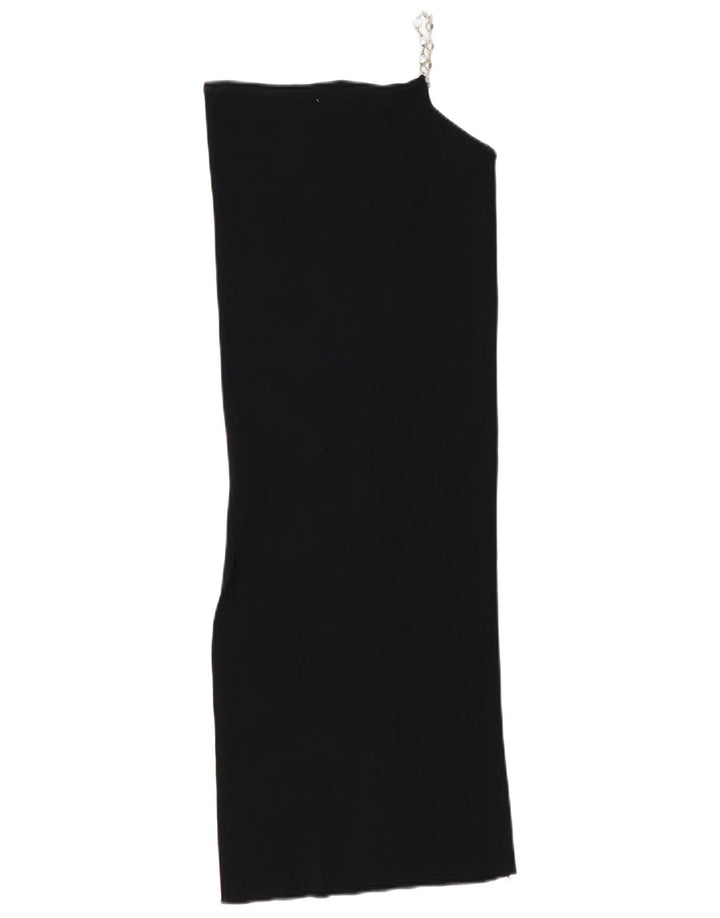 Abito monospalla da donna Zara UK 10 piccolo in viscosa nera