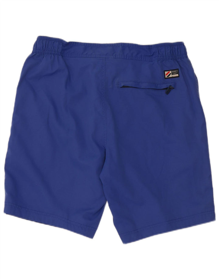 Pantaloncini da bagno con grafica da uomo SUPERDRY, grandi in poliestere blu