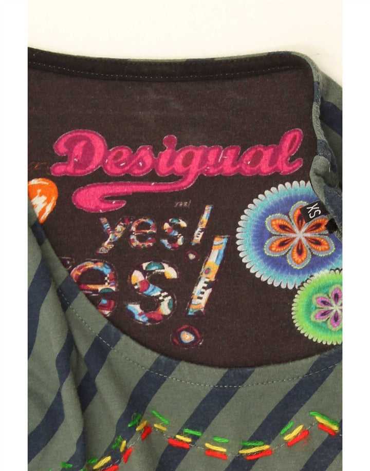 Desigual Tunica a maniche lunghe da donna UK 6 XS Patchwork multicolore