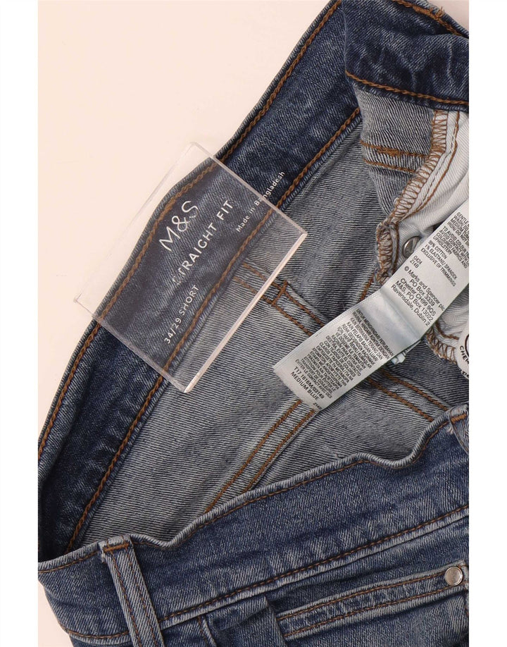 Jeans dritti da uomo Marks & Spencer W34 L29 cotone blu