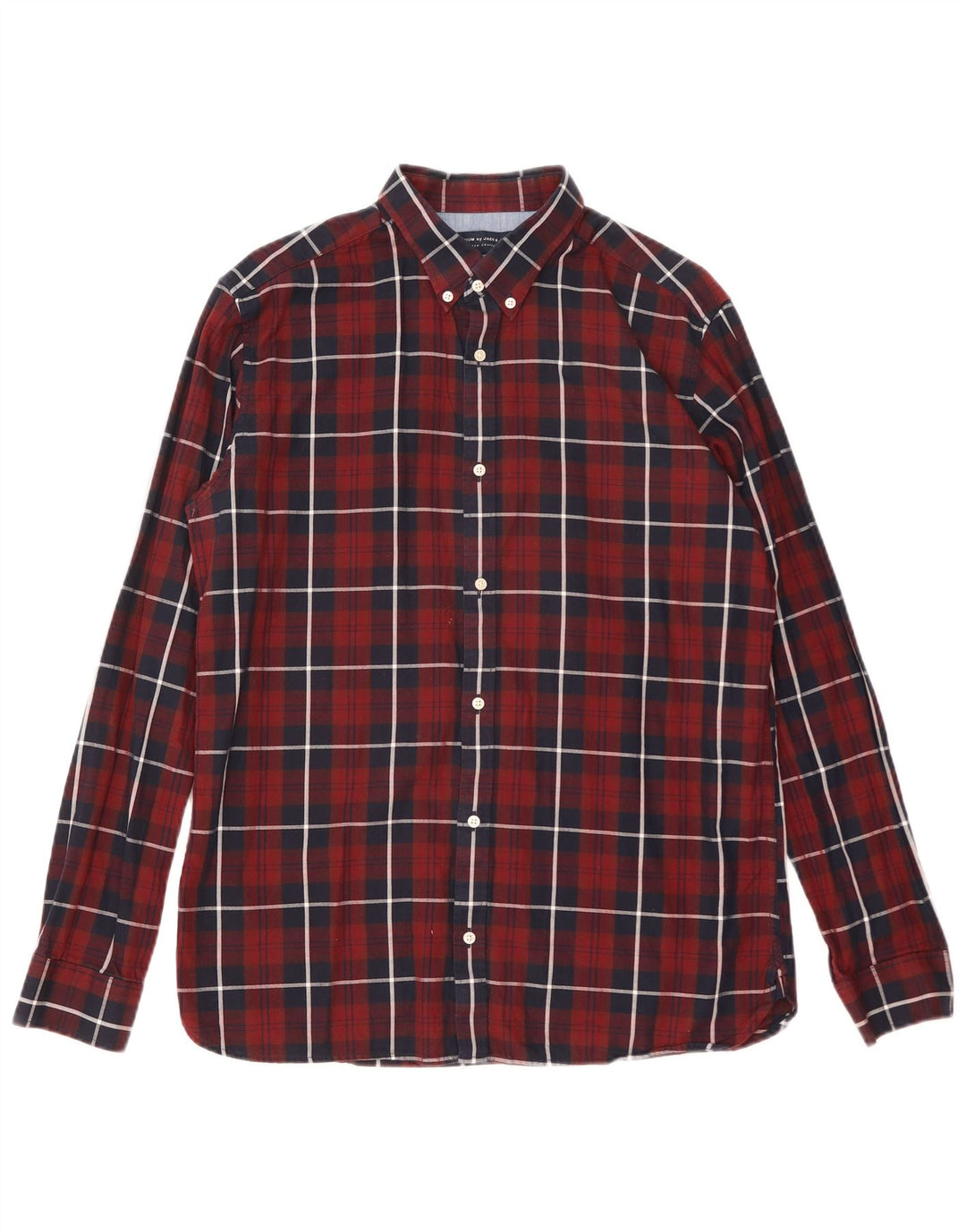 Camicia da uomo Jack & Jones XL in cotone a quadri bordeaux