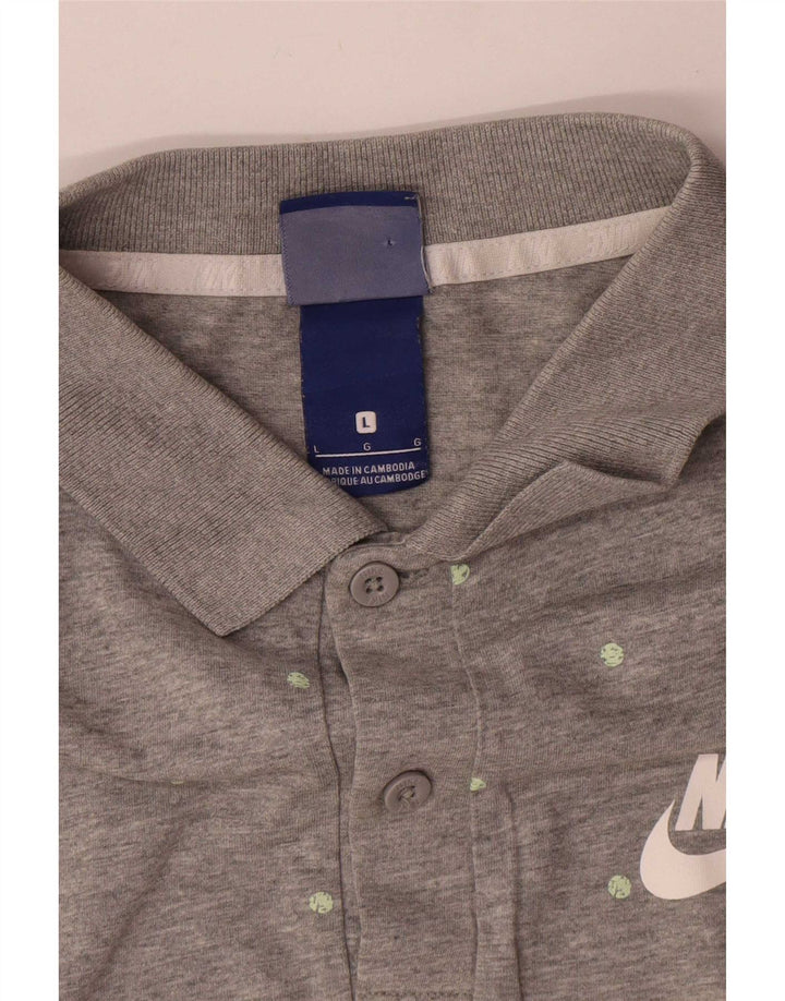 Polo Nike da uomo grande in cotone a pois grigi