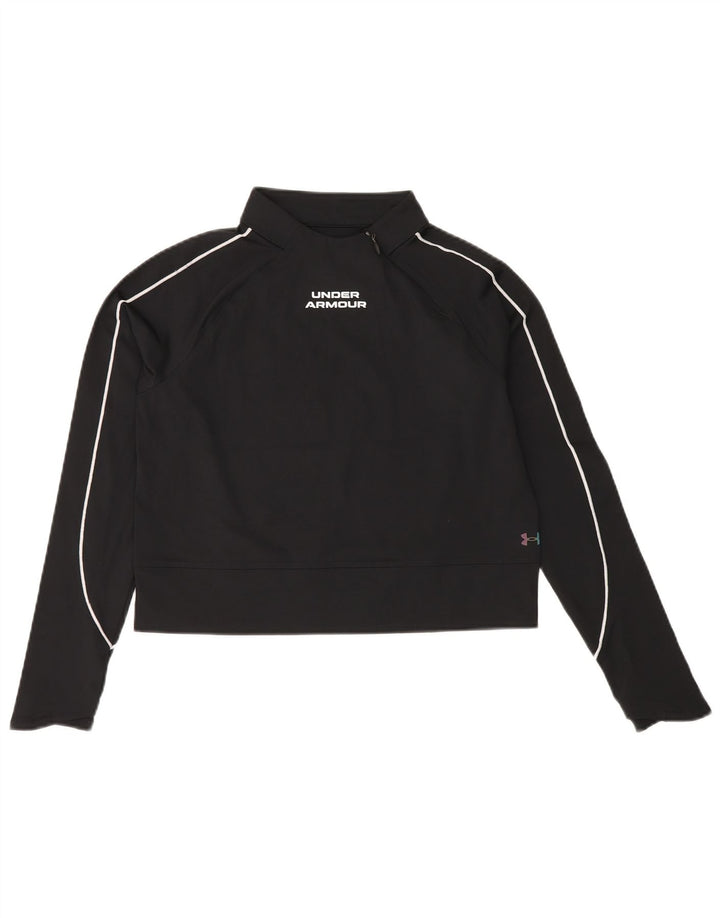 Felpa corta da donna UNDER ARMOUR Cold Gear UK 10 piccola nera