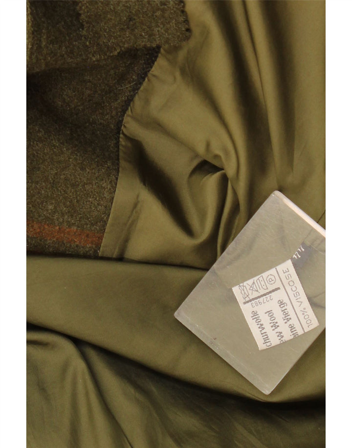 Giacca blazer a 2 bottoni da donna Resi Hammerer IT 44 lana a quadri kaki media