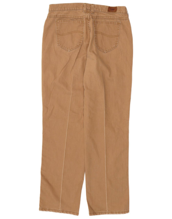 Jeans dritti dalla vestibilità comoda LEE da donna US 10 Large W30 L31 Cotone beige
