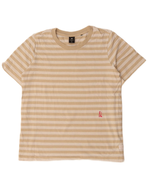 Maglietta da donna G-STAR Top UK 18 XL Cotone a righe beige
