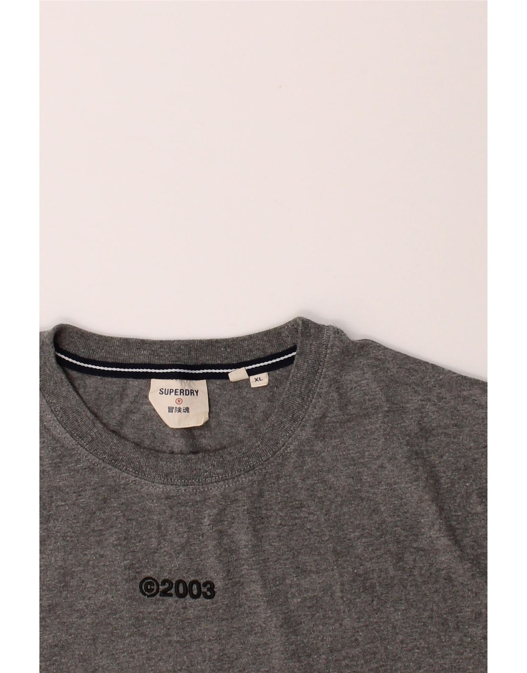 SUPERDRY Mens Graphic T-Shirt Top XL Grey Cotton Vintage Superdry and Second-Hand Superdry from Messina Hembry 