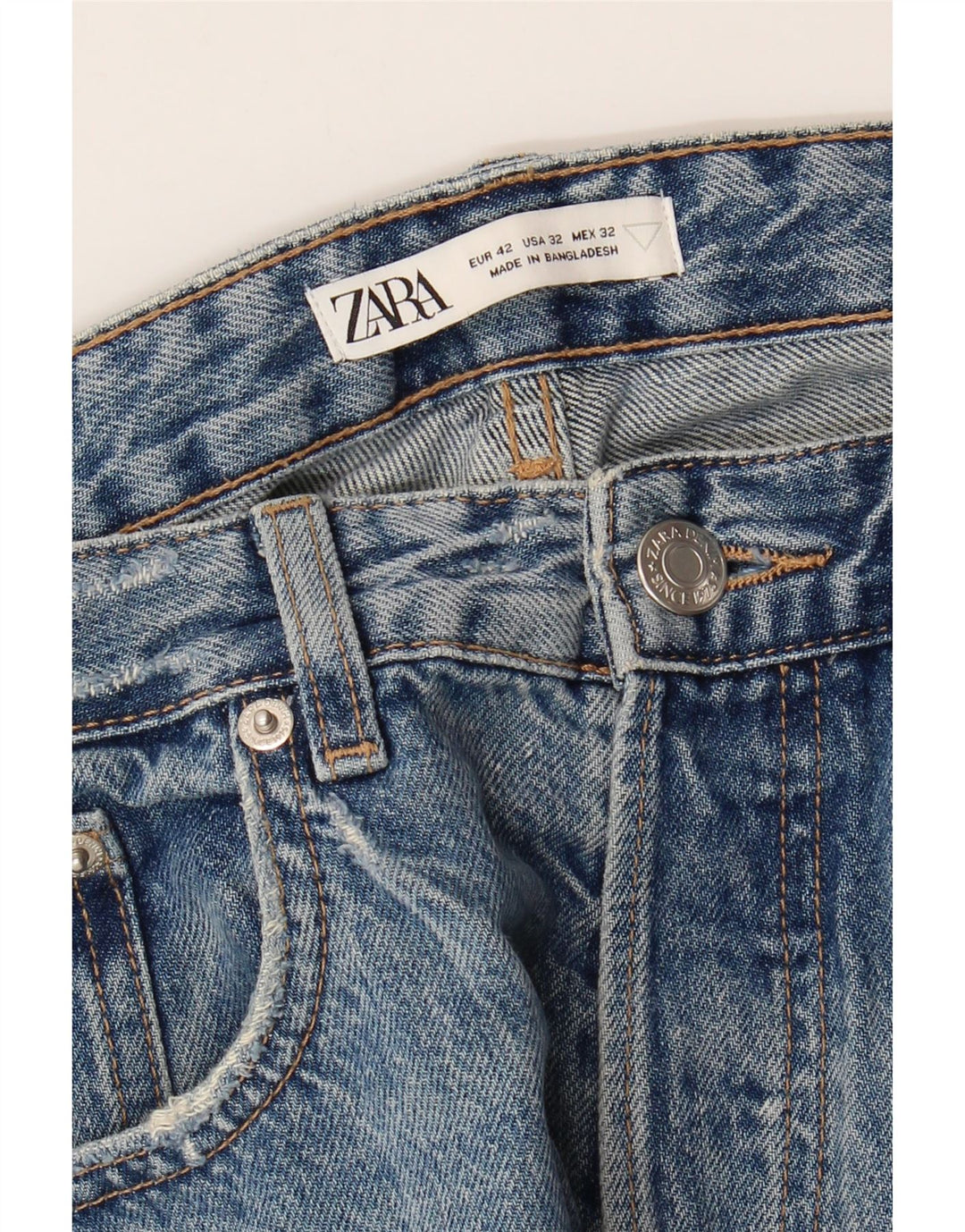 Jeans dritti da uomo Zara EU 42 Large W32 L27 Blu