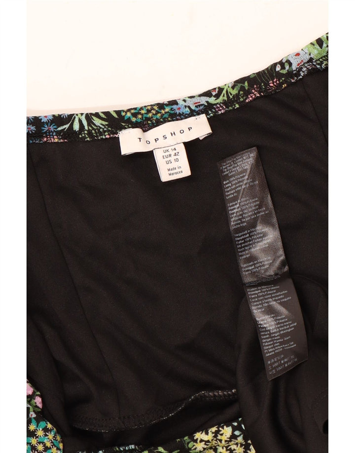 Topshop Abito da donna con spalle scoperte UK 14 Grande floreale multicolore