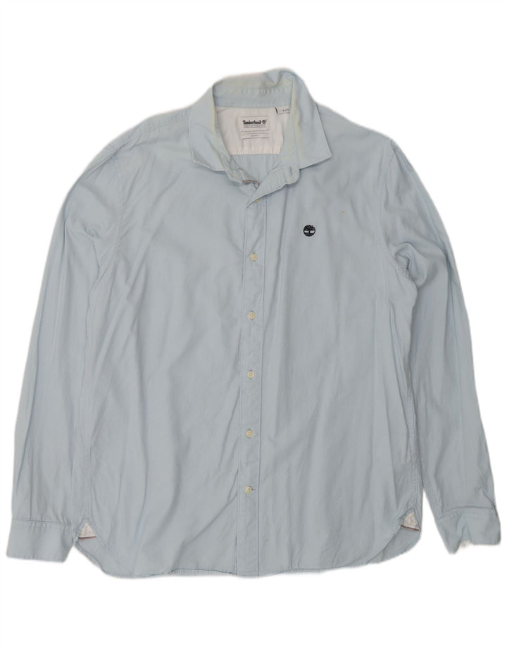 Camicia Timberland da uomo slim fit XL in cotone blu