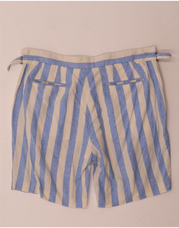 Pantaloncini chino da uomo Reiss W36 lino a righe blu grandi