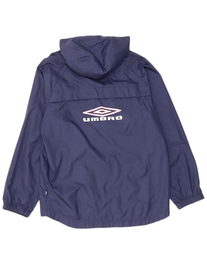 Giacca antipioggia con cappuccio grafica da uomo UMBRO UK 36 piccola in nylon blu navy
