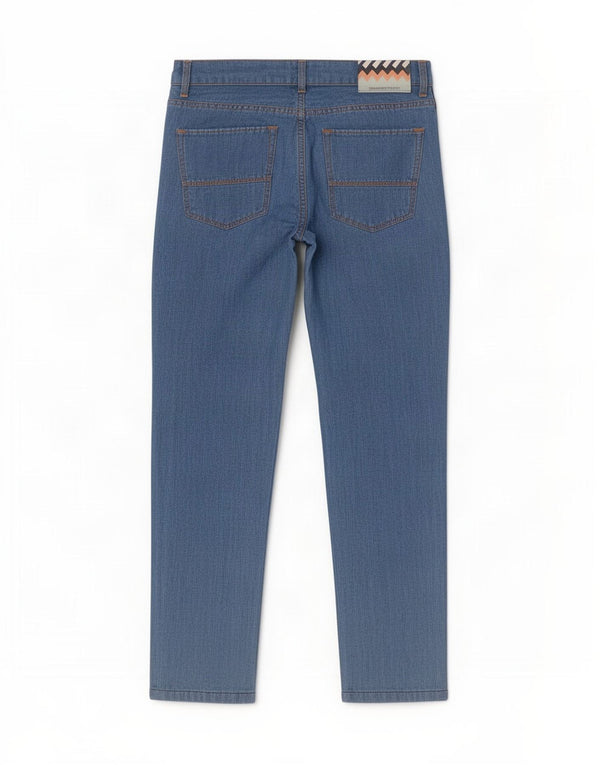 Jeans Dritti Donna Trussardi W35 L31 Blu Cotone