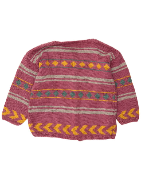 Maglione cardigan da donna VINTAGE UK 18 XL a righe viola