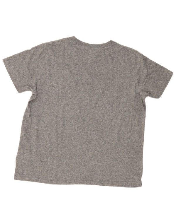 T-shirt grafica da donna Superdry Top UK 14 grande cotone grigio