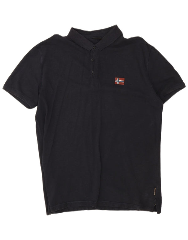 Polo da uomo Napapijri 2XL in cotone blu navy