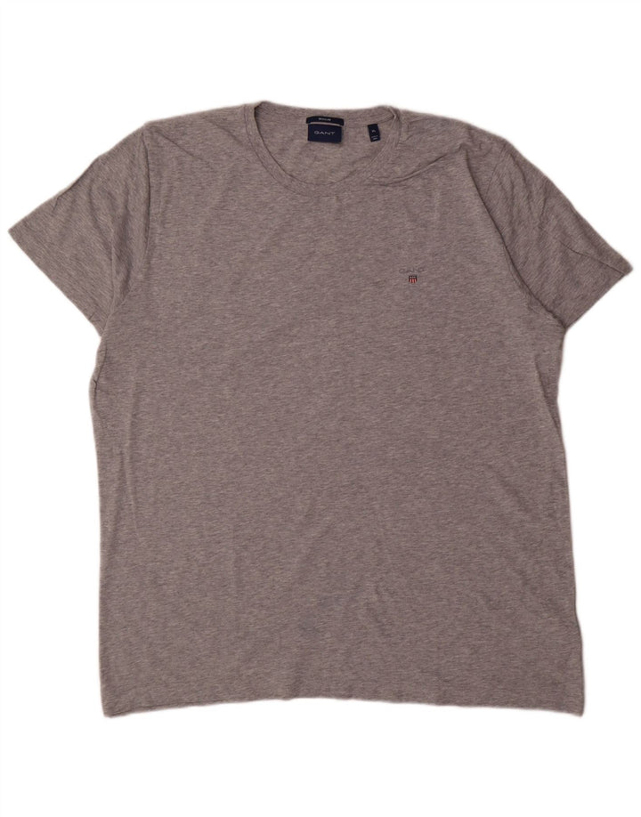GANT T-shirt da uomo con vestibilità regolare, XL, in cotone grigio